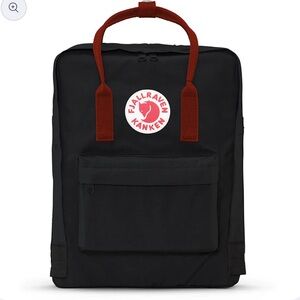 Fjallraven kanken black and reds backpack